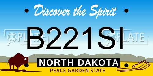 B221SI North Dakota License Plate