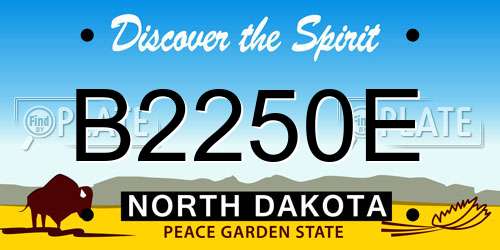 B2250E North Dakota License Plate