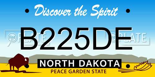 B225DE North Dakota License Plate