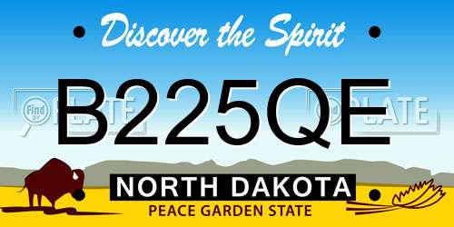B225QE North Dakota License Plate
