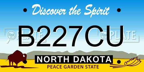 B227CU North Dakota License Plate