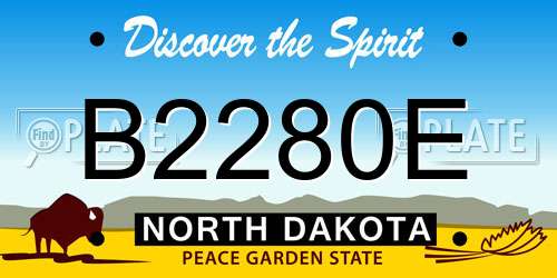 B2280E North Dakota License Plate