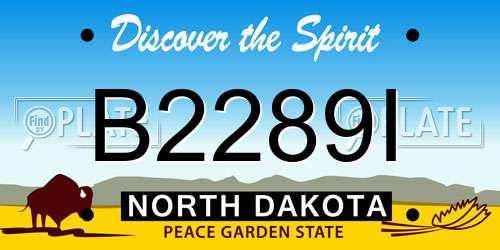 B2289I North Dakota License Plate