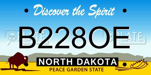 B228OE North Dakota License Plate