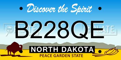 B228QE North Dakota License Plate