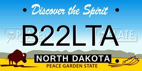 B22LTA North Dakota License Plate