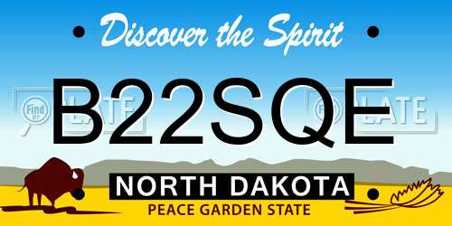 B22SQE North Dakota License Plate