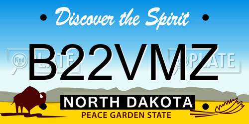 B22VMZ North Dakota License Plate