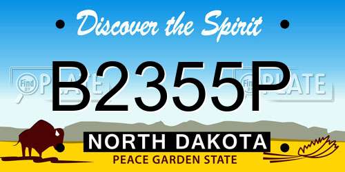 B2355P North Dakota License Plate