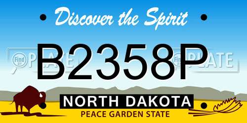 B2358P North Dakota License Plate