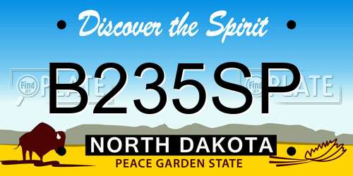 B235SP North Dakota License Plate