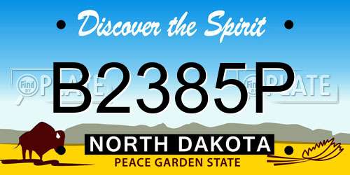 B2385P North Dakota License Plate