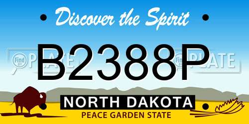 B2388P North Dakota License Plate