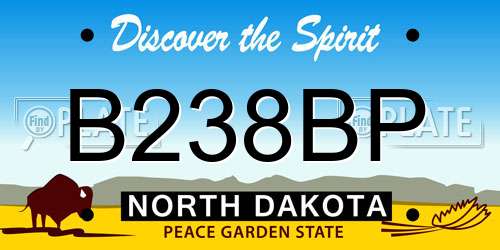 B238BP North Dakota License Plate