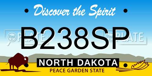 B238SP North Dakota License Plate