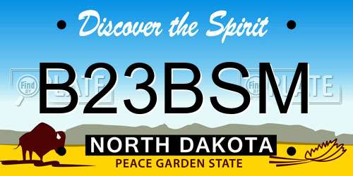 B23BSM North Dakota License Plate