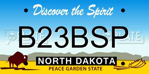 B23BSP North Dakota License Plate