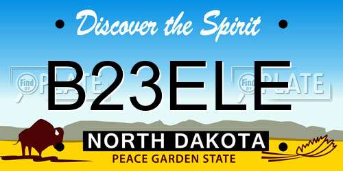B23ELE North Dakota License Plate