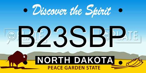B23SBP North Dakota License Plate
