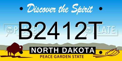 B2412T North Dakota License Plate