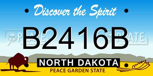 B2416B North Dakota License Plate