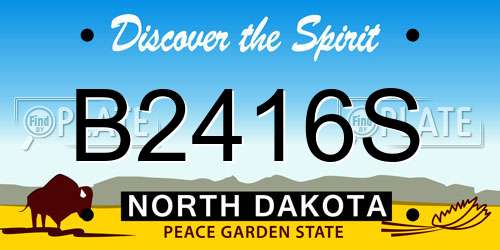 B2416S North Dakota License Plate