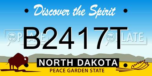 B2417T North Dakota License Plate