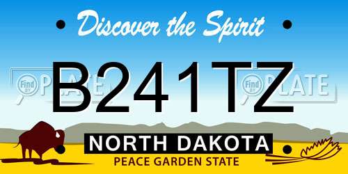 B241TZ North Dakota License Plate