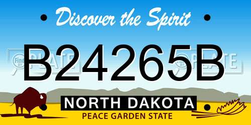 B24265B North Dakota License Plate
