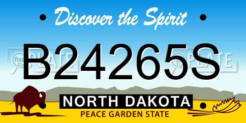 B24265S North Dakota License Plate