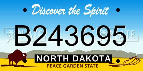 B243695 North Dakota License Plate