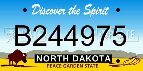 B244975 North Dakota License Plate