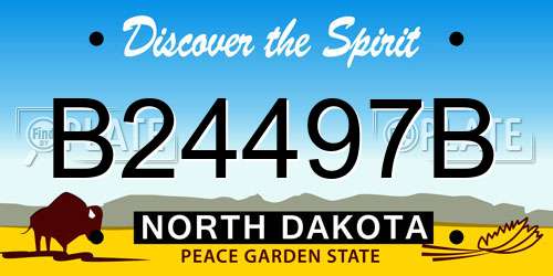B24497B North Dakota License Plate