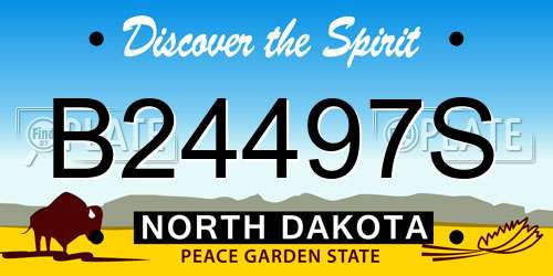 B24497S North Dakota License Plate