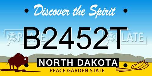 B2452T North Dakota License Plate