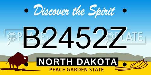 B2452Z North Dakota License Plate