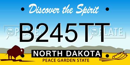 B245TT North Dakota License Plate