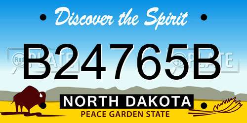 B24765B North Dakota License Plate