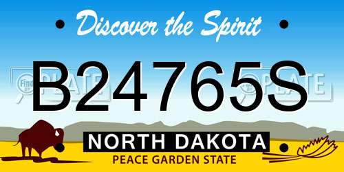 B24765S North Dakota License Plate