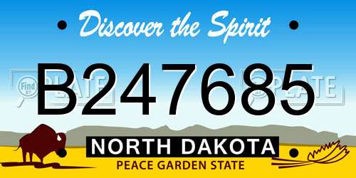 B247685 North Dakota License Plate