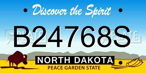 B24768S North Dakota License Plate