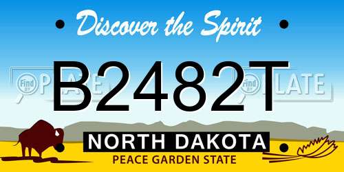 B2482T North Dakota License Plate