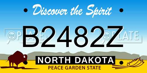 B2482Z North Dakota License Plate