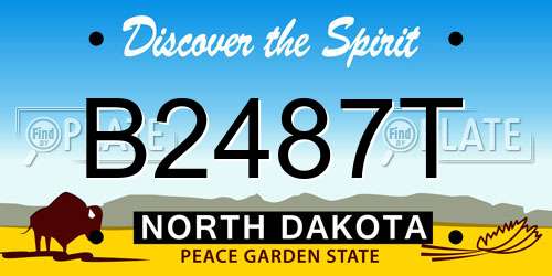 B2487T North Dakota License Plate