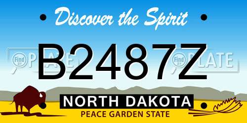 B2487Z North Dakota License Plate