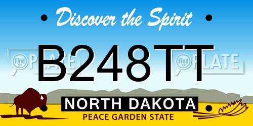 B248TT North Dakota License Plate