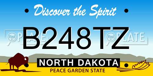 B248TZ North Dakota License Plate