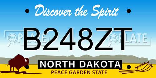 B248ZT North Dakota License Plate