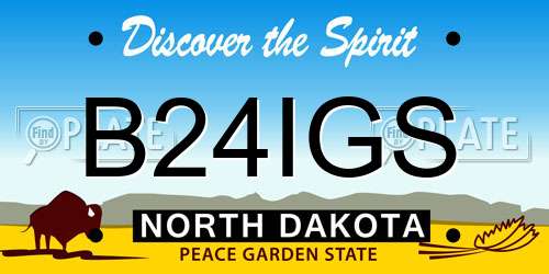 B24IGS North Dakota License Plate