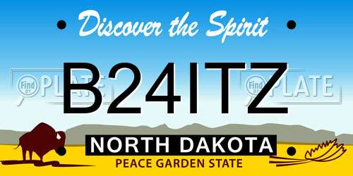 B24ITZ North Dakota License Plate